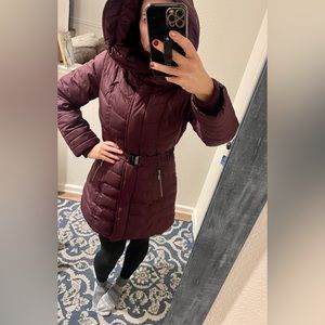 Kenzie long coat, large hood,
